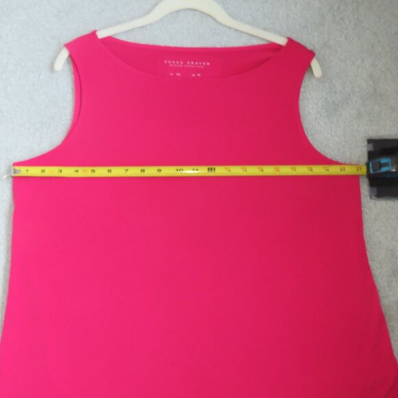 NEW Susan Graver Essential Sleeveless Hi/Lo Liquid Knit Tank XXS Passion Pink - Picture 6 of 14